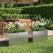 Vaso da giardino 2 pz Argento 80 x 40 x 50 cm Acciaio zincato 8005719