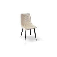PAZZO DESIGN Sedia Arianna set da 4 sedie beige in velluto e gambe in metallo