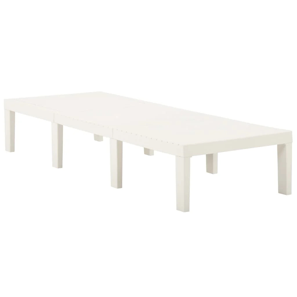 Sedia a sdraio lettino prendisole lettino da giardino mobili da esterno per patio plastica bianca 02_0012786