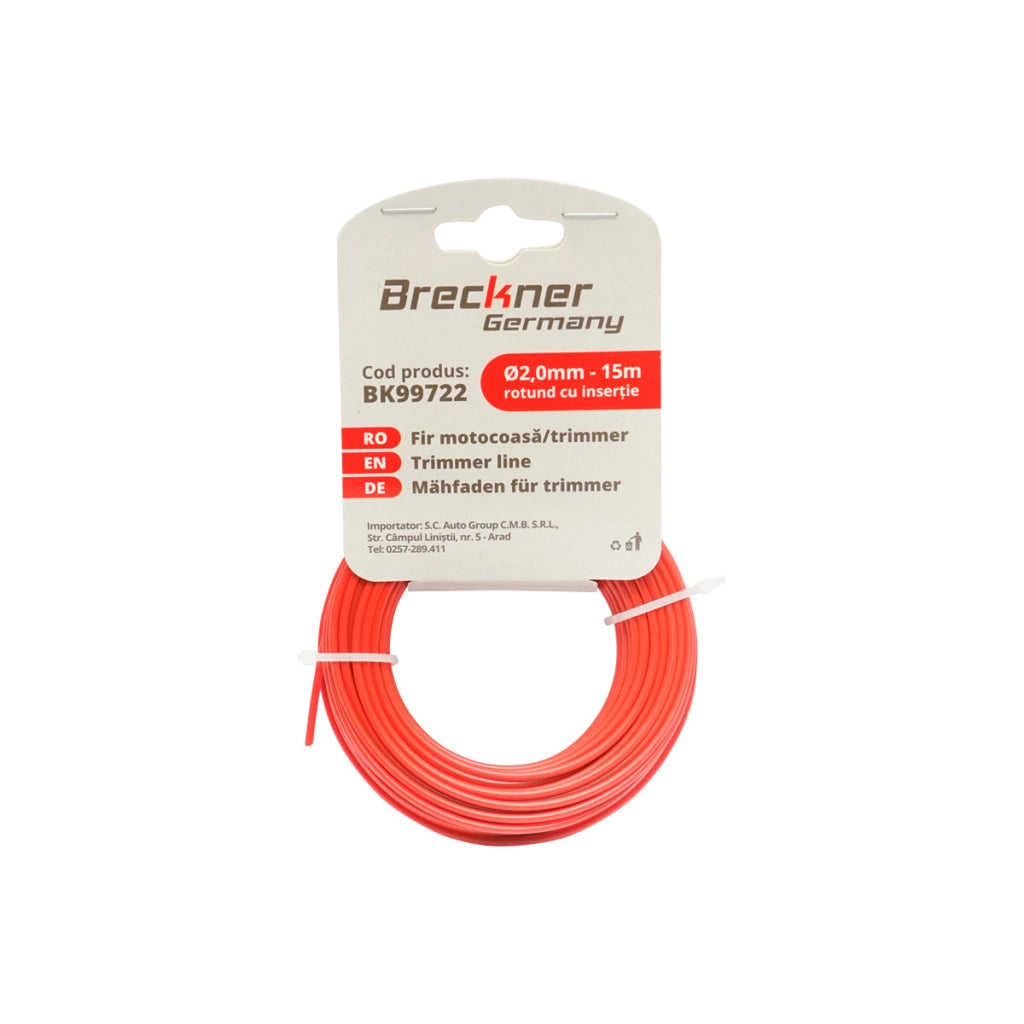 Filo per decespugliatore tondo, 2,0 mm x 15 m Breckner Germany