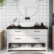 Piano Bagno Marrone Scuro 140x60x(2-6)cm Legno Trattatocod mxl 119843