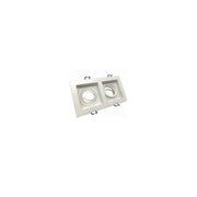 Trade Shop - Portafaretto Incasso Orientabile Doppio Per Due Faretti Per Controsoffitta P24 - Bianco