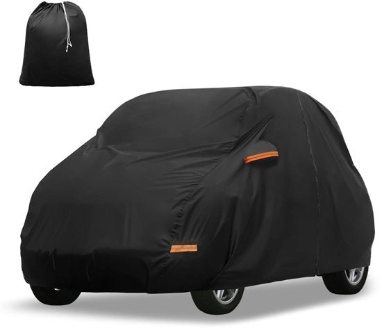 Autohoes per Smart Fortwo 2007-2023 Oxford 210D-PU, per tutti gli stagioni, impermeabile, impermeabile al vento, con chiusura a zip sul lato del conducente, nero