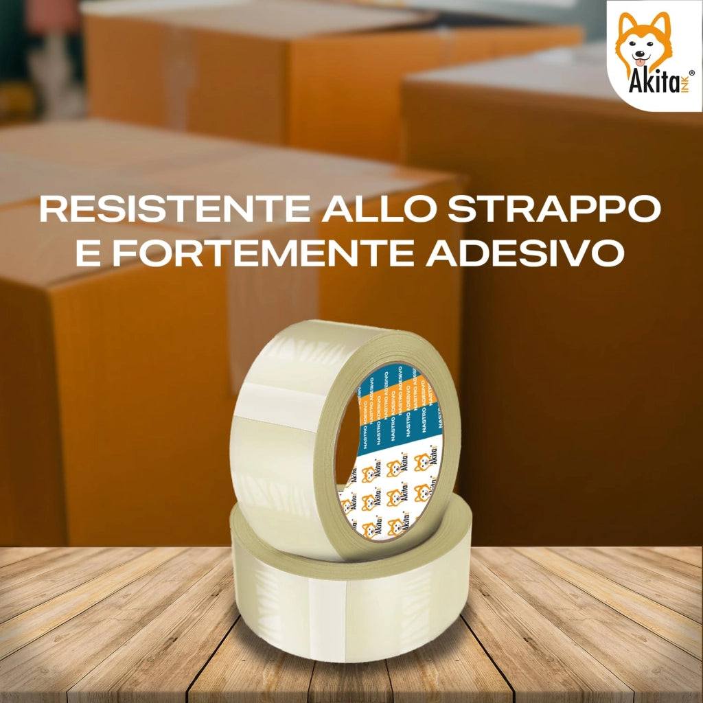 Akitaink Nastro adesivo pacchi imballaggi trasparente 12 pcs
