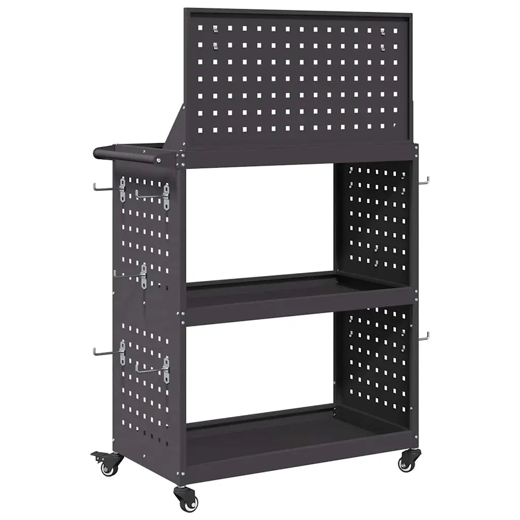 Carrello per Attrezzi con lo scaffale Nero 65 x 35 x 111 cm CFW1061914