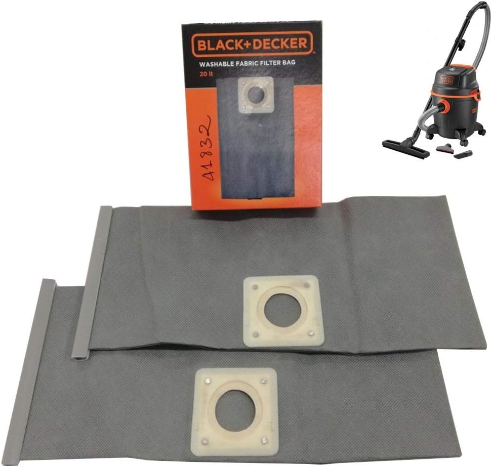 SACCHETTI RACCOGLIPOLVERE IN STOFFA per bidone aspiratutto lt. 20  - BLACK DECKER