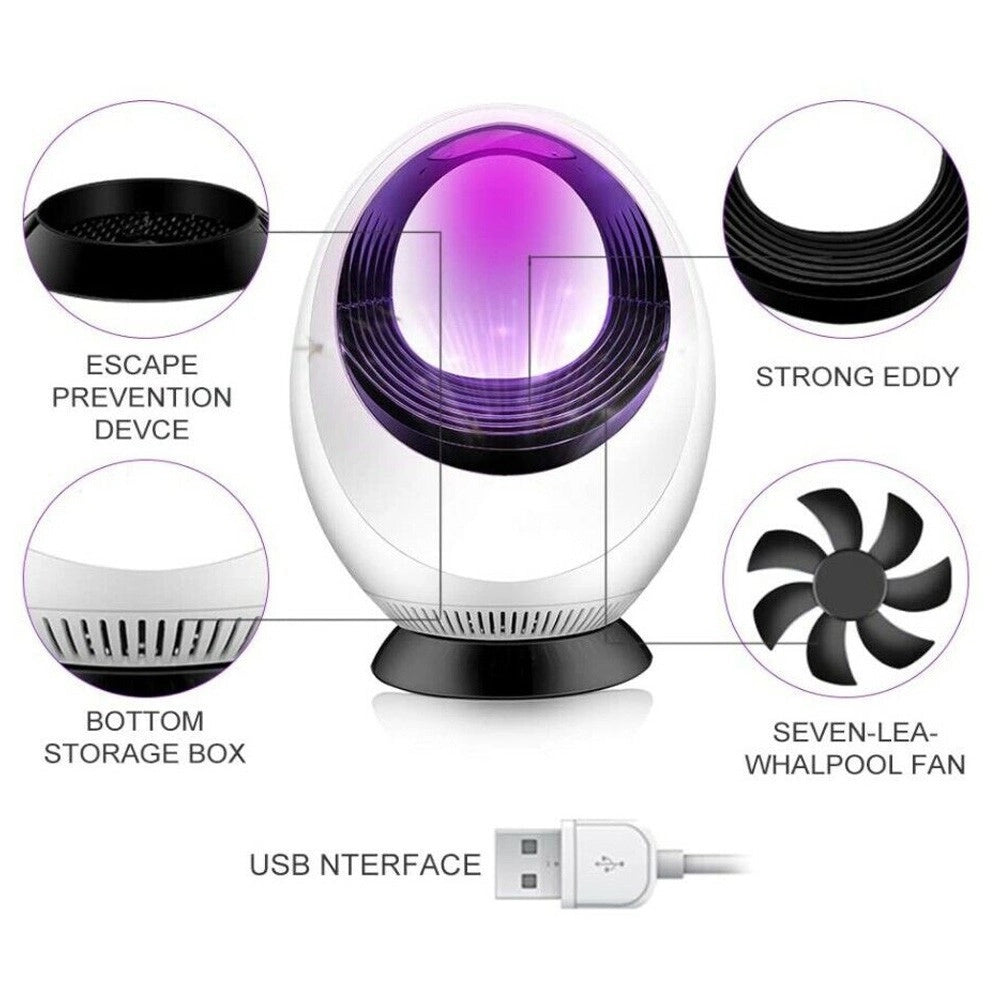 Trade Shop - Lampada Led Repellente Per Zanzare Ricaricabile Con Usb Mosquito Killer Lamp -