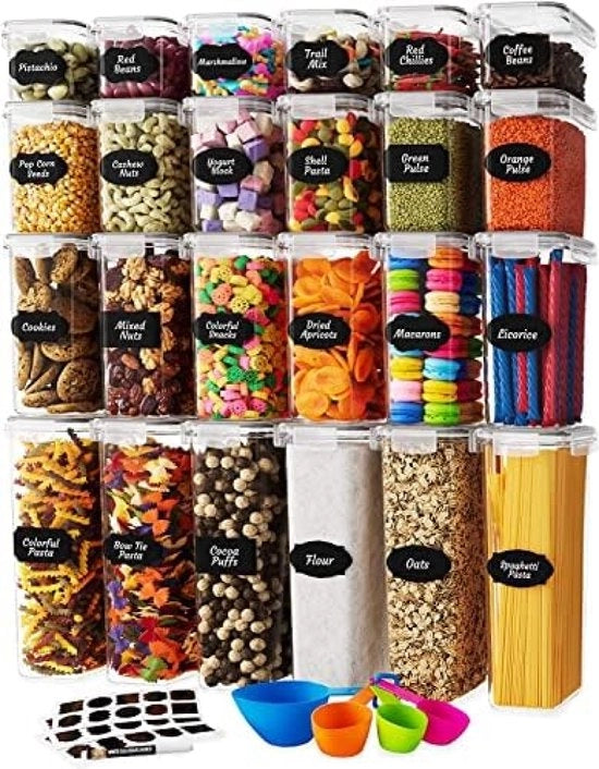 Set di Contenitori Aria Imprigionata - 24 pz - Contenitori di Stoccaggio e Conservazione