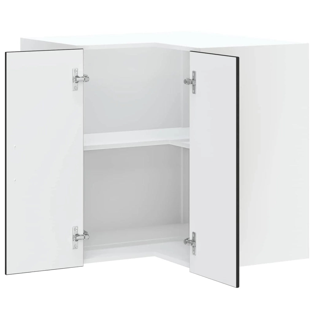 Armoire murale d'angle de cuisine Kalmar noir bois d'ingénierie