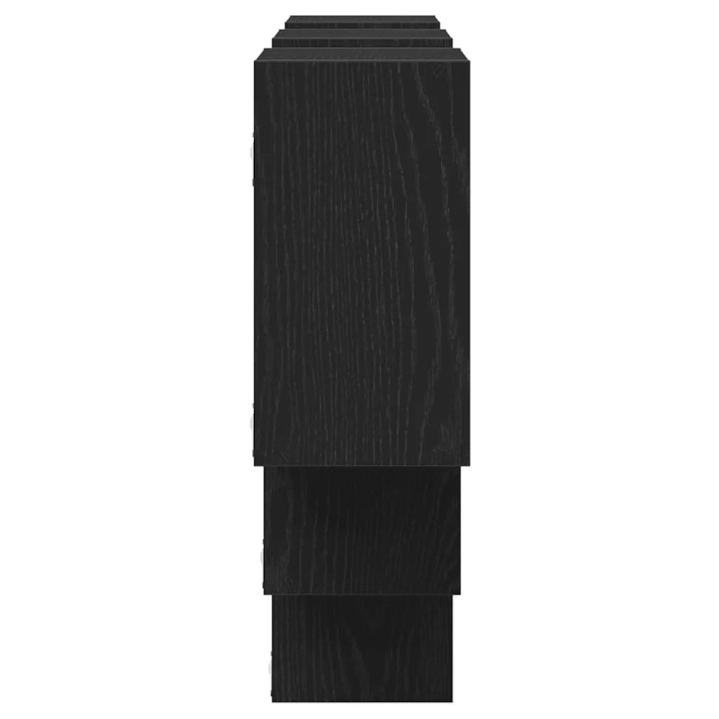 Scaffale a Parete Rovere Nero 159x18x66 cm in Truciolato 868073