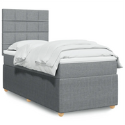 Giroletto a Molle con Materasso Grigio Chiaro 80x200 cm Tessuto