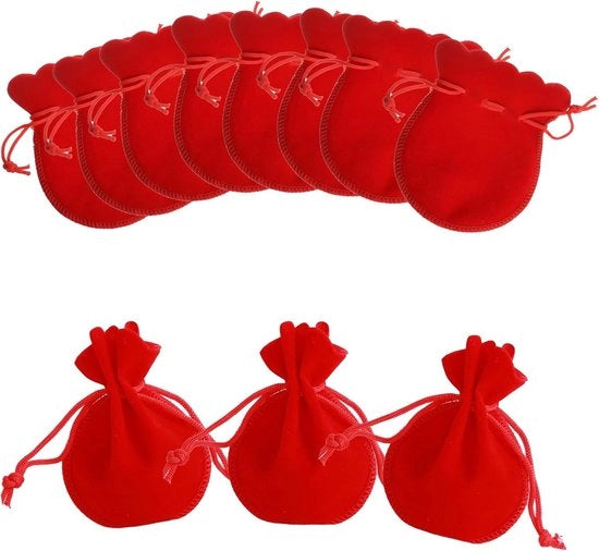Zaketti di Velluto 50 pezzi - Borse Riciclabili - Borse per Gioielli - Borse di Regalo - Antiscivolo - Materiale Sostenibile - 7 x 9 cm - Borse per Gioielli