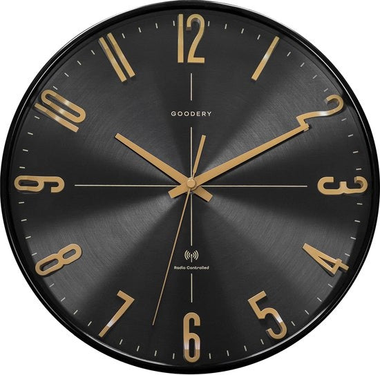 Orologio a Parete Radiocomandato Ø 30 cm Silenzioso 3D | Grande, Moderno, Olografico Olografico a Parete senza Suoni di Impatto, Virtuosamente Silenzioso | Decorazione per Ogni Parete | Olografico, Radio | Olografico Radiocomandato | Nero