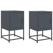 Set di 2 Comodini | Armadio da Notte | Mobiletto da notte Antracite 36x39x60,5 cm in Acciaio