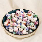 100 pezzi di perle ceramiche perle colorate perle da filare 10mm perle da fiore per accessori personalizzati per DIY gioielli arte e artigianato collane bracciali
