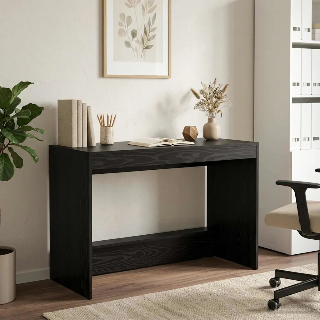 Scrivania Letto Rovere Nero Legno ingegnerizzato 893732