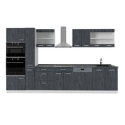 Vicco Mobile da cucina Nero cemento/bianco 350 cm PL Antracite