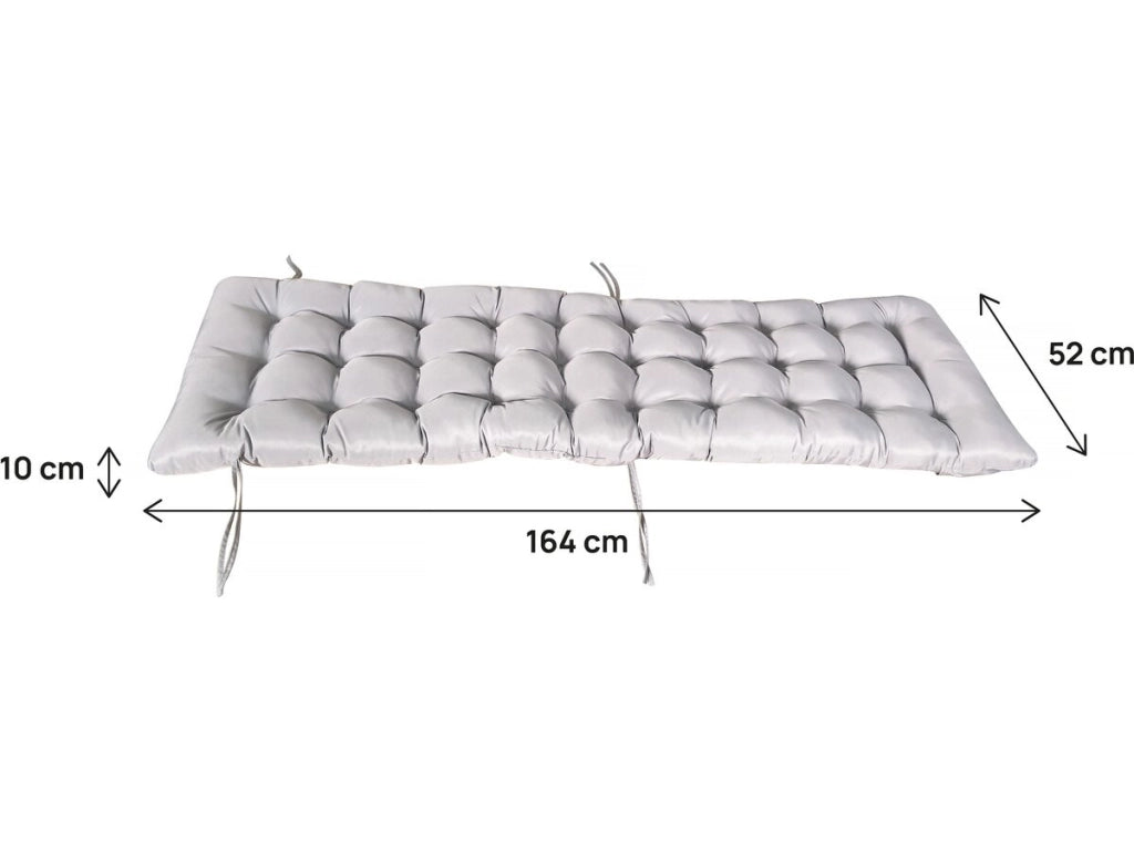 Cuscino per poltrona da giardino in tessuto "Romy" - 164 x 52 x 10 cm - Grigio chiaro