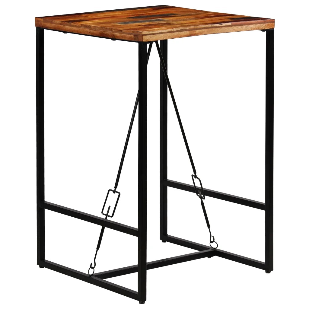 Tavolino da Bar in Legno Massello di Recupero 70x70x106cm cod mxl 18994