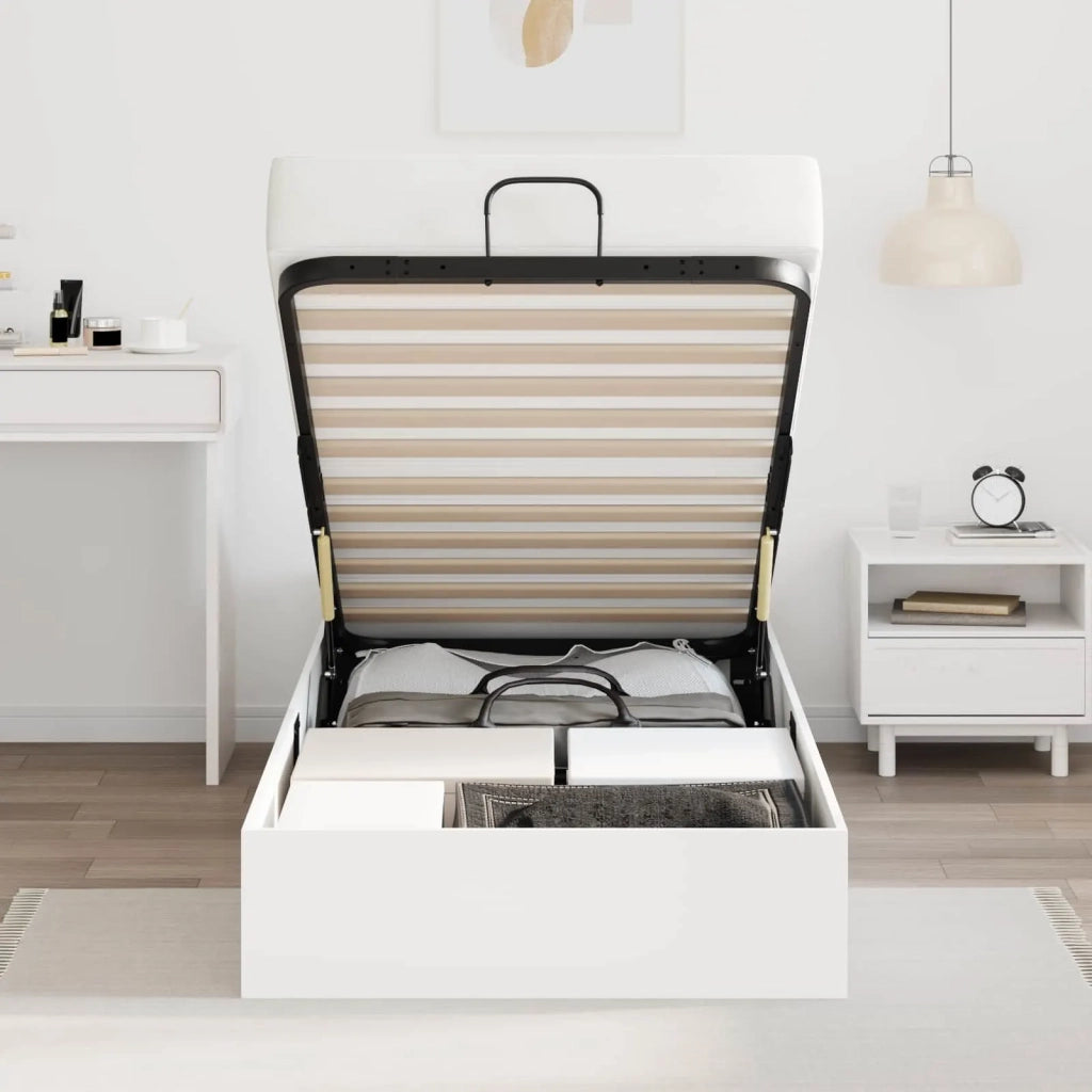 Letto ottomano Bianco 193 x 120 x 25 cm Truciolare