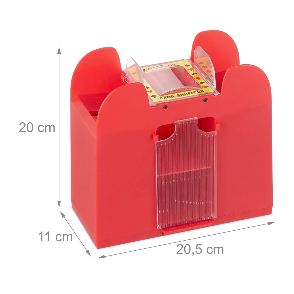 Mescolatore di carte automatico pratico 6 mazzi funziona a pile miscelatore rapido in plastica rossa 13_0012788