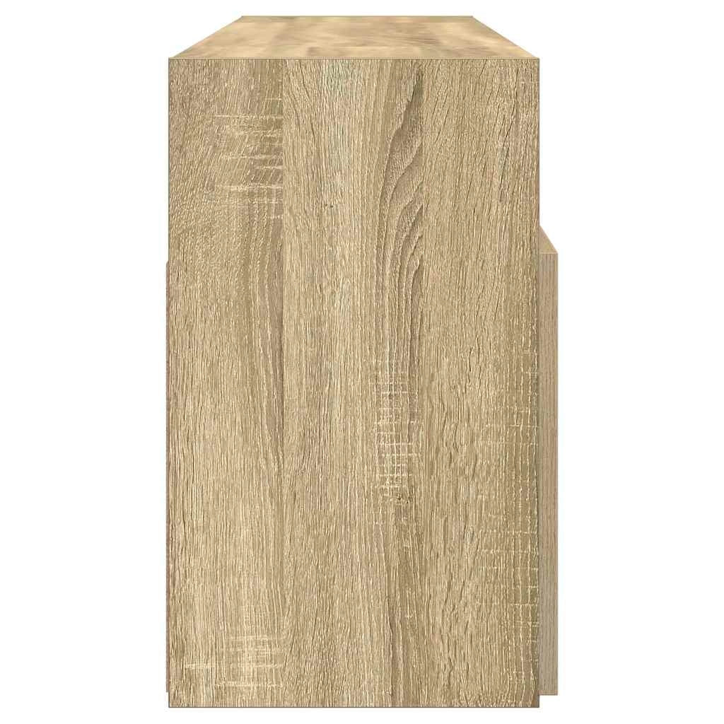 Mobile TV multimediale mensola TV credenza mobile TV sala da pranzo soggiorno camera da letto con luci LED rovere Sonoma 120 x 30 x 50 cm marrone 02_0026755