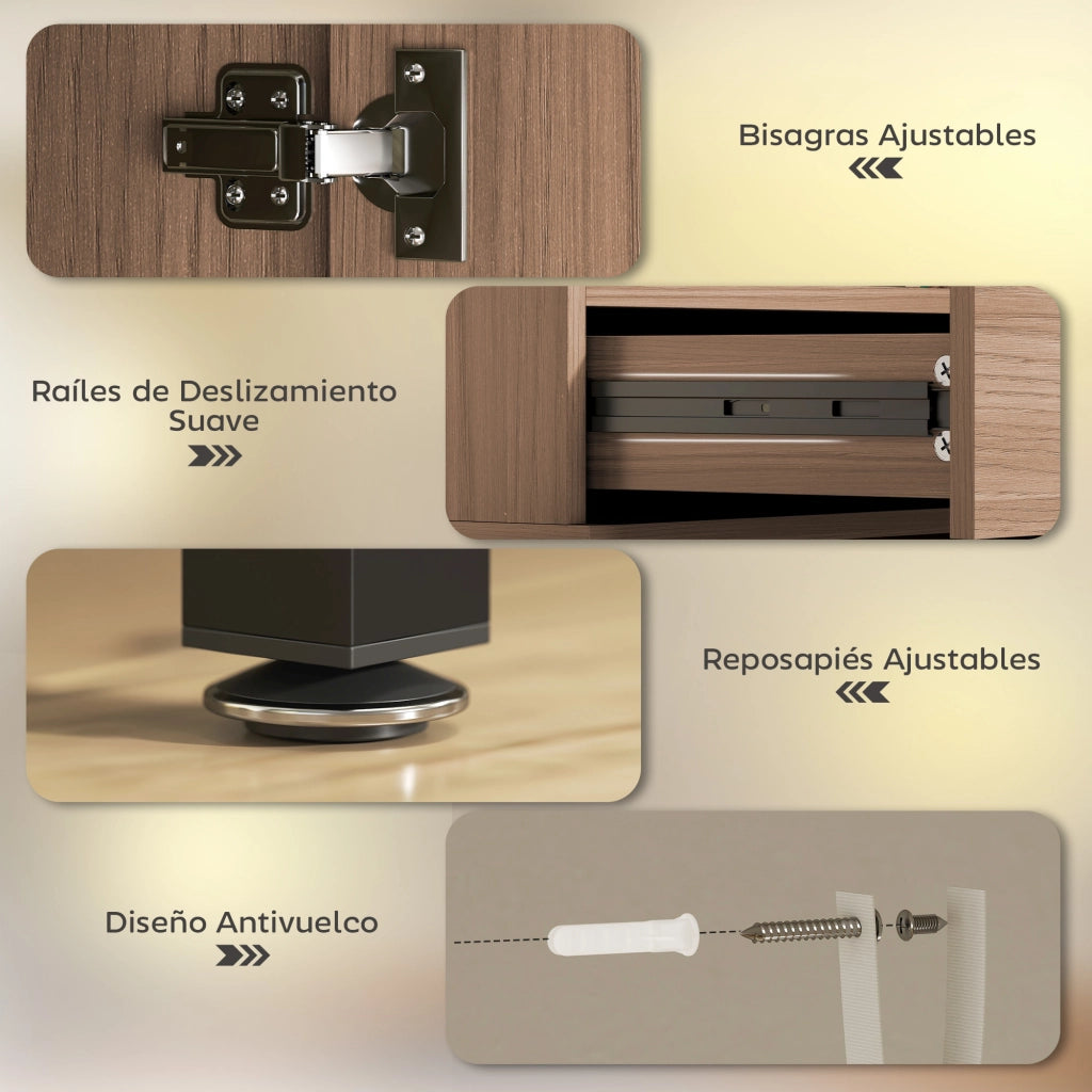 Mobile Ingresso con Ante Cassetto e Ripiani ¨C Xylo ¨C Legno Naturale 60x34x121 cm