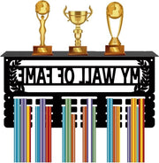 Medaglia Trofeo Sostegno Display con Piattaforma di Supporto - 4 Righi Sostegno da Parete per 70+ Medaglie per Ginnastica Danza Calcio Atletica Nuoto Premi 157 x 79 Pollici - Il Mio Muro di Medaglie.