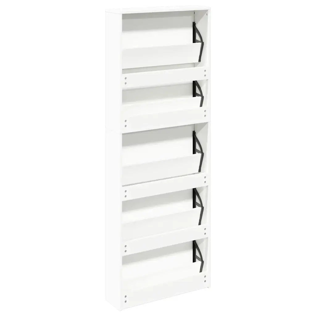 Scarpiera a 5 Strati con Specchio Bianca 63x17x169,5 cm 273938