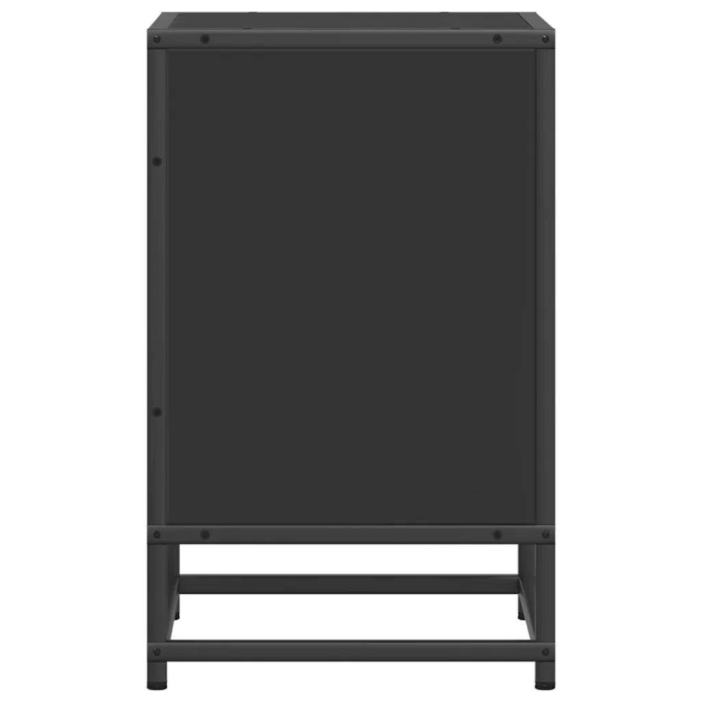 Comodini 2 pz Neri 40x31x50 Legno Multistrato e Metallo 848700