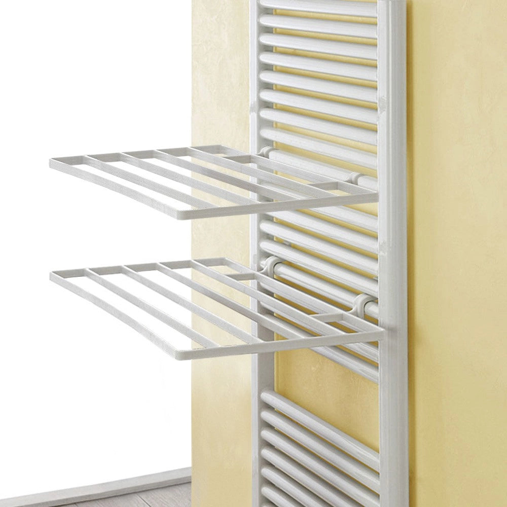 Stendibiancheria termoarredo universale in plastica bianca rigida set 2 pezzi