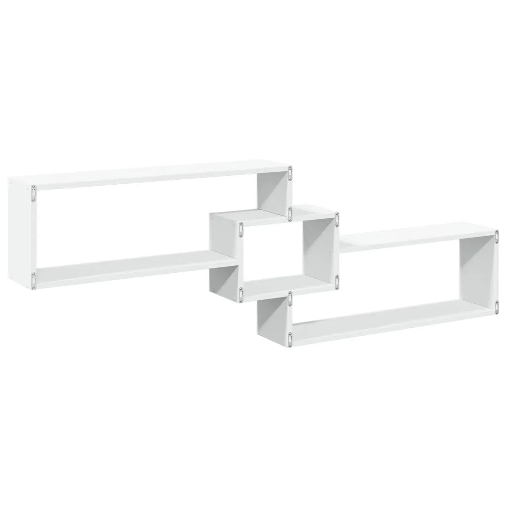 Armadietto a Muro | Mobile a Parete 158x18x53 cm Bianco in Legno Multistrato