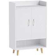Scarpiera con ante e ripiani per ingresso ¨C zephmum ¨C bianco 60x30x92 cm