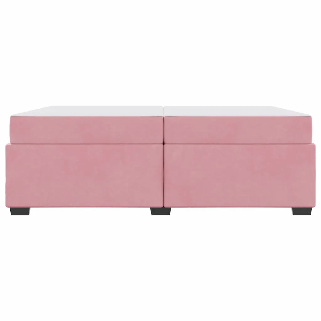 Struttura del letto con materasso Rosa 200 x 200 cm Tessuto