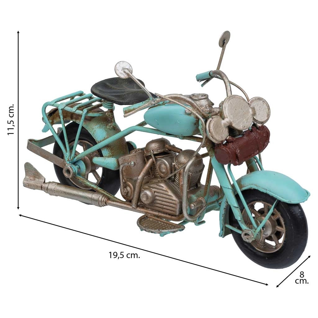 Moto metallo blu 19.5x8x11.5h cm