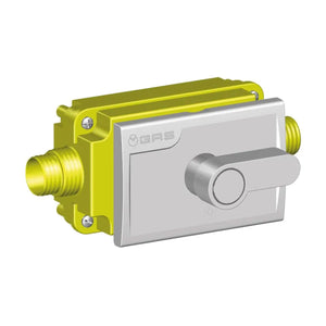 RUBINETTO DI INTERCETTAZIONE GAS DA INCASSO CON LEVA ESTERNA - ATTACCHI 3/4  - TEC