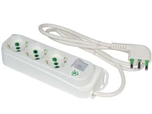 MULTIPRESA 3 POSTI BIPASSO + SCHUKO CON INTERR. LINEA RETAIL BIANCA- - bianca 47460 - 2 pezzi FANTON