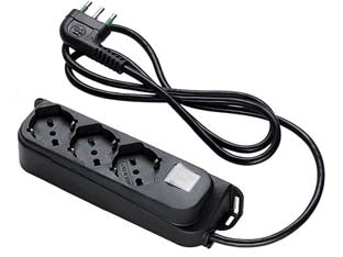 MULTIPRESA 3 POSTI BIPASSO + SCHUKO CON INTERRUT LINEA RETAIL NERA- - nera 47461 - 2 pezzi FANTON