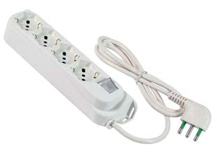 MULTIPRESA 4 POSTI BIPASSO + SCHUKO CON INTERRUT LINEA RETAIL BIANCA- - bianca 474205 - 1 pezzi FANTON