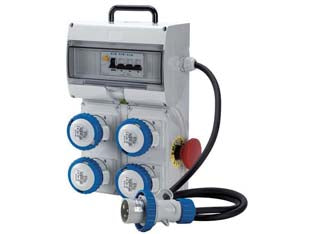 QUADRO KEY BOX ASC CON PULSANTE DI EMERGENZA 4 PRESE INDUSTRIALI IP67- - grigio 74120 - 1 pezzi FANTON