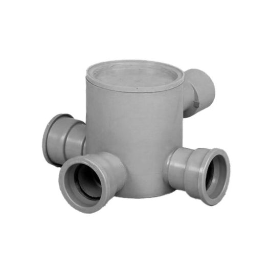 POZZETTO A PAVIMENTO ALTO 4 VIE INNESTO IN PP - ø50  H=17,5CM  CON GUARNIZIONE