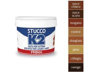 K2 STUCCO COLORATO IN PASTA PER LEGNO IN BARATTOLO- - Kg.0,500 - wenge - 12 pezzi K2