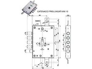 SERRATURA TRIPLICE APPL. SCROCCO CIL.EUR. 85571/28 CATENACCCIO + 10- - mm.63 DX (85571D28AN) - 1 pezzi MOTTURA