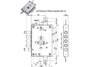 SERRATURA TRIPLICE APPL. SCROCCO CIL.EUR. 85571/28 CATENACCCIO + 10- - mm.63 DX (85571D28AN) - 1 pezzi MOTTURA
