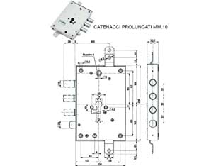 SERRATURA TRIPLICE APPL. SCROCCO CIL.EUR. 85571/37 CATENACCIO + 10- - mm.63 SX (85571S37AN) - 1 pezzi MOTTURA