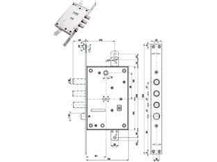 SERRATURA TRIPLICE INFILARE CON SCROCCO DOPPIA MAPPA BLINDATE 52771/37- - mm.63 DX/SX (52771ML37 36) - 1 pezzi MOTTURA