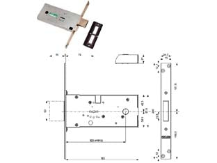 SERRATURA DA INFILARE PER FASCE DOPPIA MAPPA MM.82 H 41812- - mm.70 (41812000W) - 1 pezzi MOTTURA