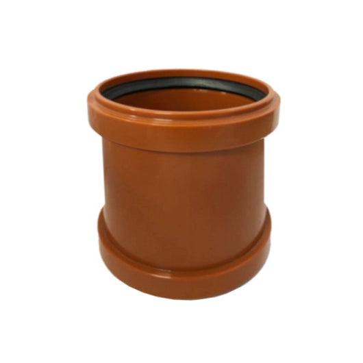 MANICOTTO DOPPIO BICCHIERE AD INNESTO IN PVC CON GUARNIZIONE RAL 8023 - ø100  RAL 8023