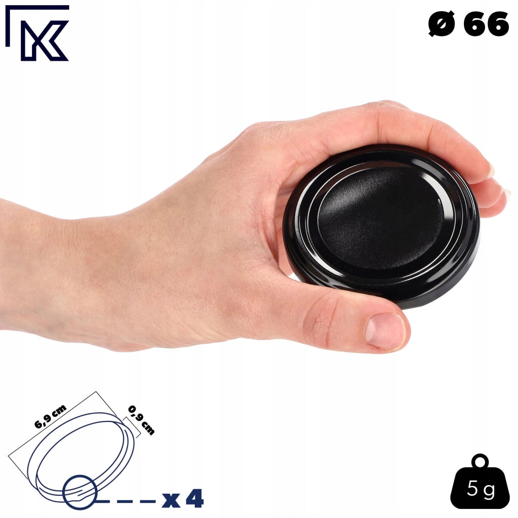 KADAX 50x Tappi per Barattoli Fi 66 Tappi per Barattoli Coperchi Conserva