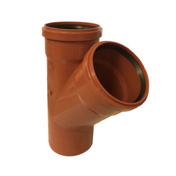 BRAGA 45  ° AD INNESTO IN PVC CON GUARNIZIONE RAL 8023 -  EE ¸100  RAL 8023